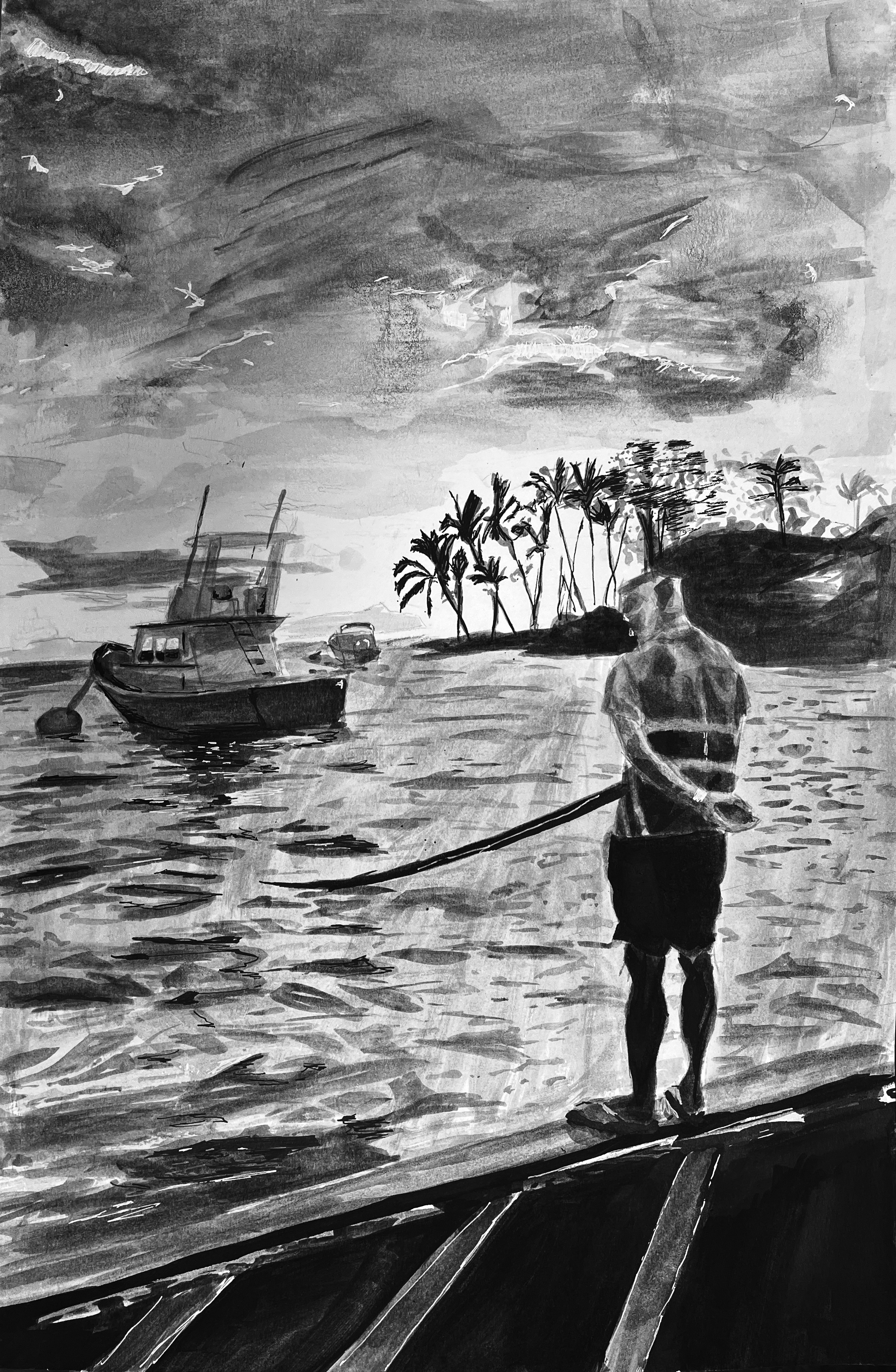 "Fishing at Sunset" by Palaash Araujo